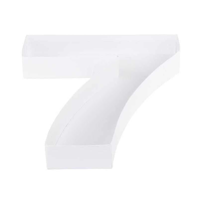 WENPACK 12.5"" Cardboard Number Shaped Mache Cupcake Strawberries Fillable Carton Box with Clear Lid (White  7) - Image 5